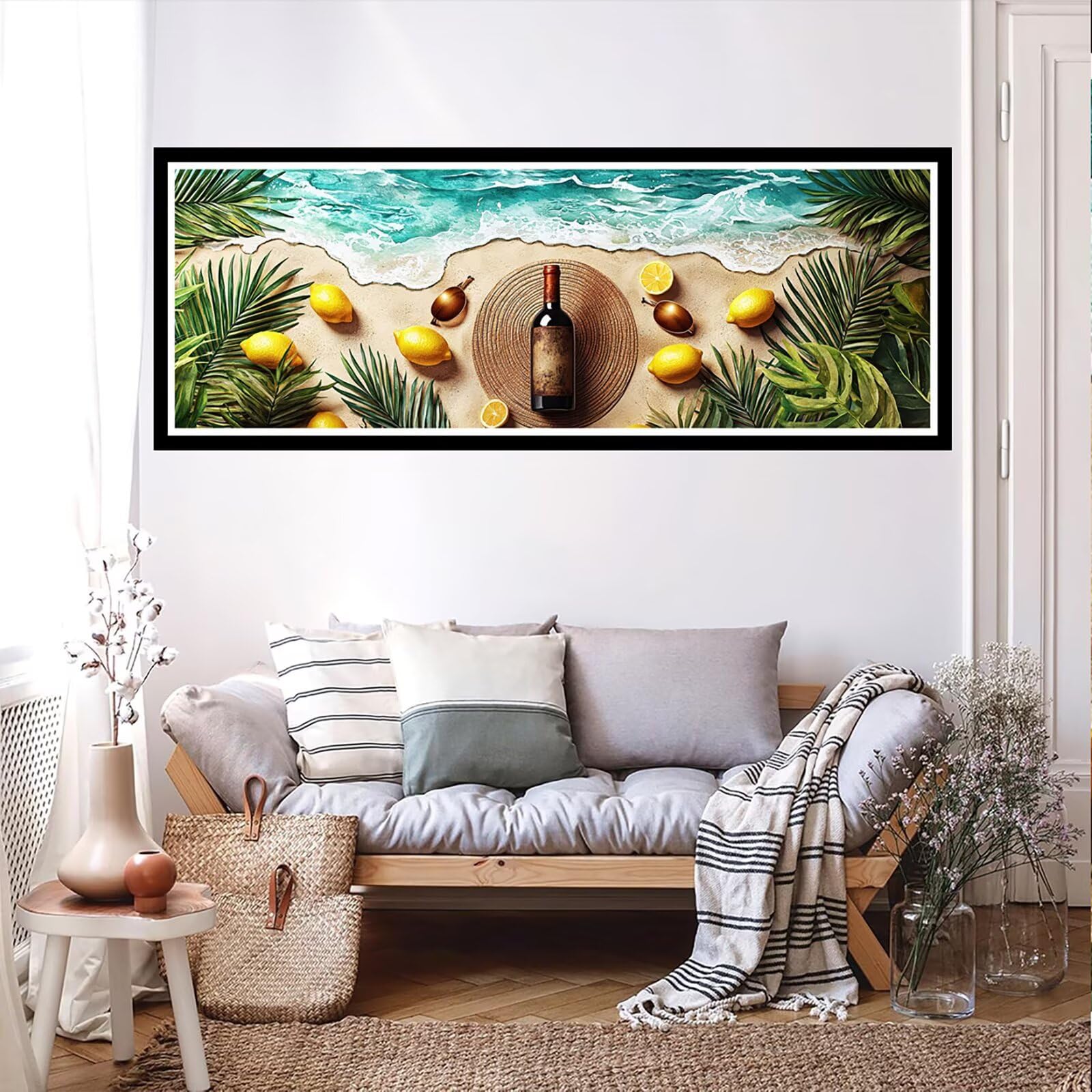 5D DIY plaża diamentowe malowanie duży rozmiar 100 x 300 cm, diamentowe malowanie dla dorosłych, malowanie diamentowe malarstwo haft ścieg krzyżykowy kryształ górski kreatywny zestaw do dekoracji