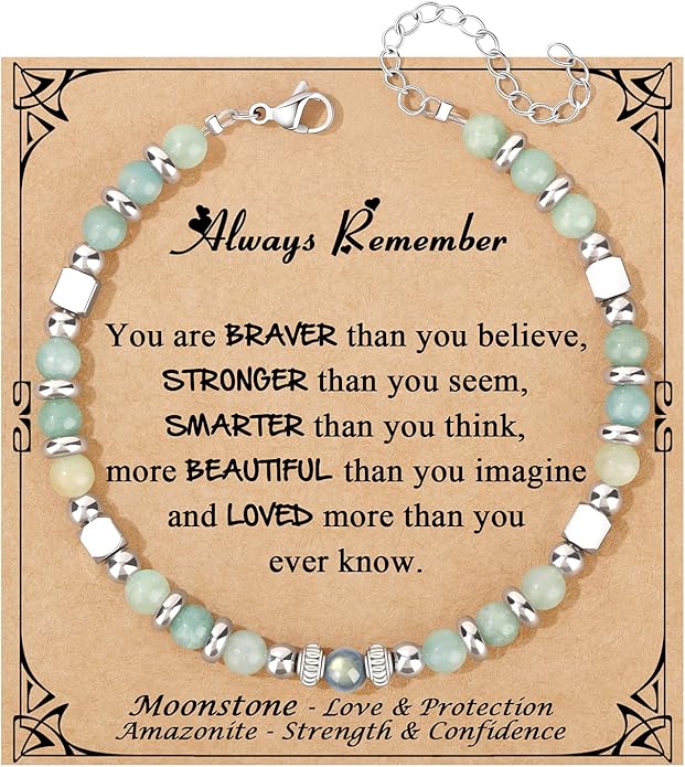 JoycuFF Amazonite Moonstone Beaded Bracelets