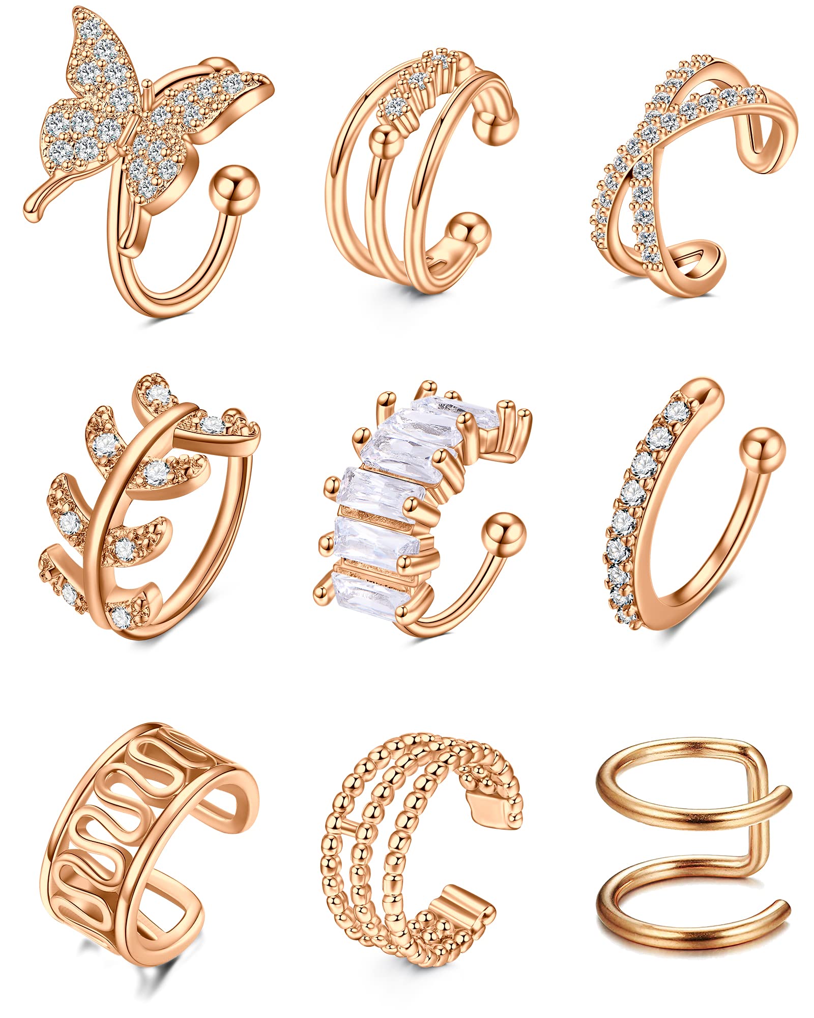 MODRSA16g Cartilage Earring Stud Hoop for Women Tragus Stud Earring Cartilage Piercing Jewelry Surgical Stainless Steel Forward Helix Earrings Hoop Conch Piercings Jewelry Ear Cuffs Silver Rose Gold