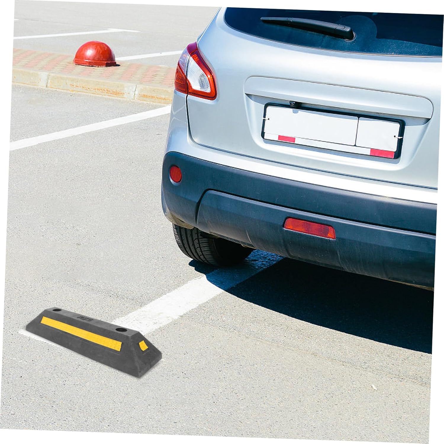 Cabilock Rubber Parking Block Wheel Stopper for Garage Heavy Duty Curb Stopper with Pre-drilled for Underground Parking Lots and Shopping Malls Reinforced Design for Stability and