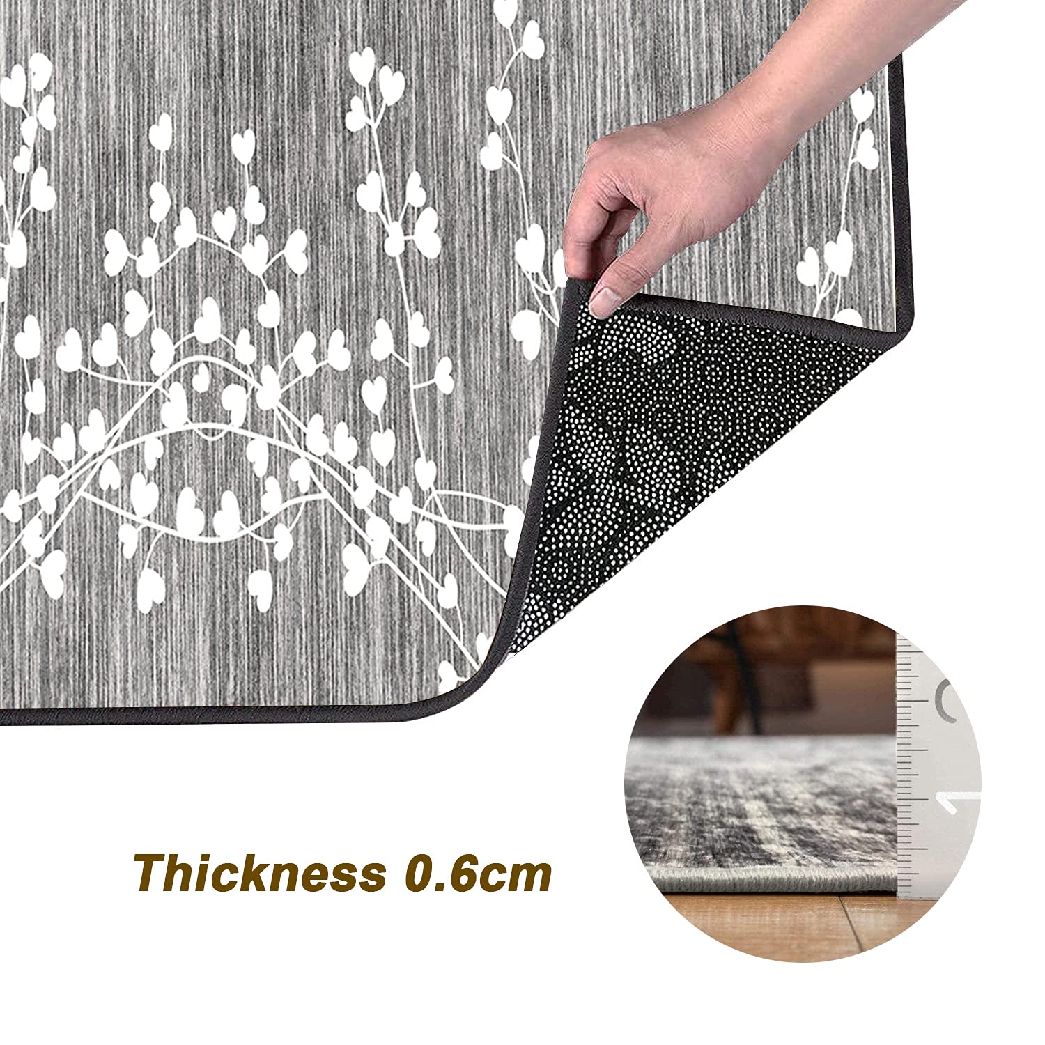 Tapis De Couloir Bohème Antidérapant - 60x110cm - Lavable En Machine - Style Vintage