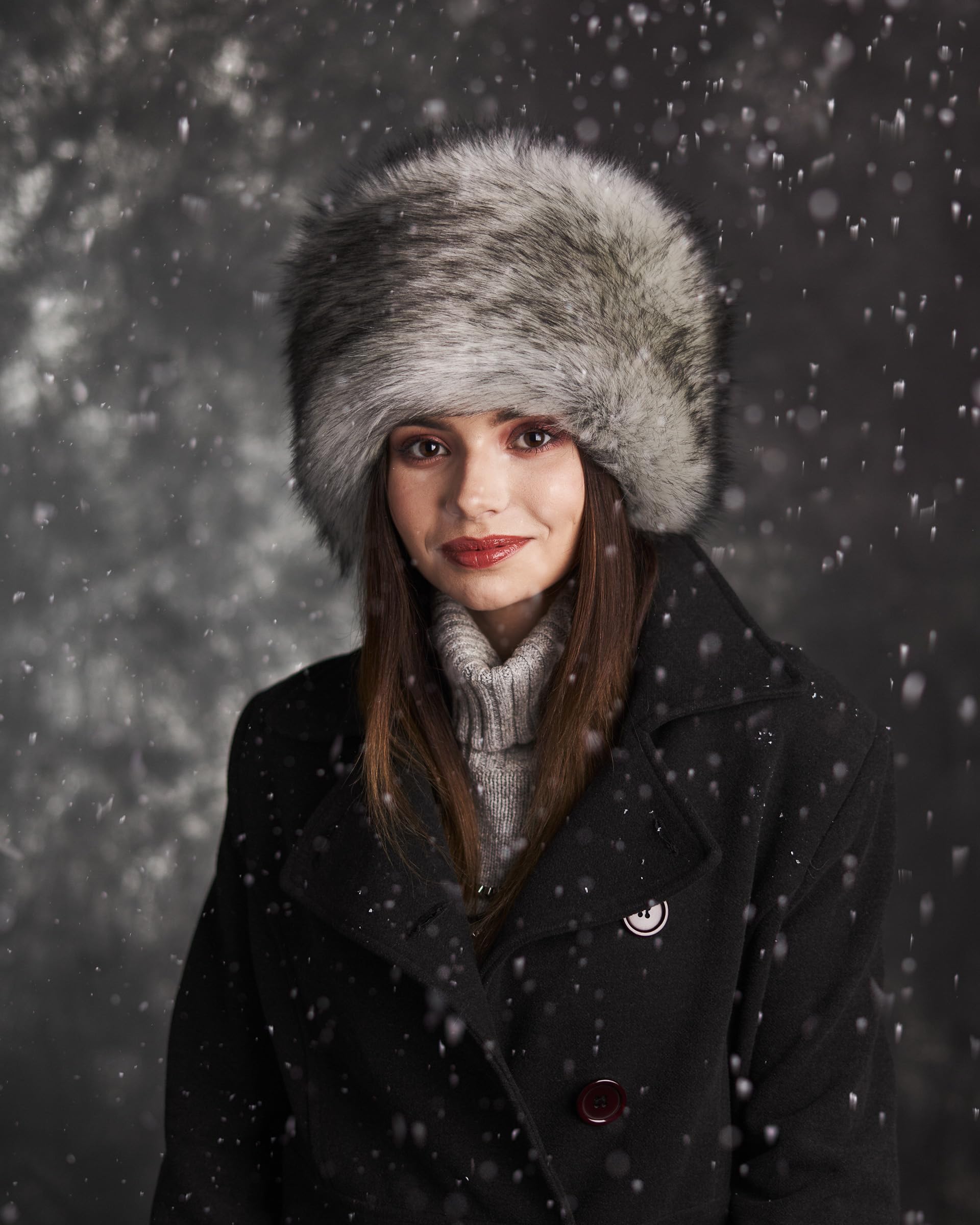 Futrzane Classic Cappello Cosacco - Colbacco Pelo Donna di Pelliccia Sintetica