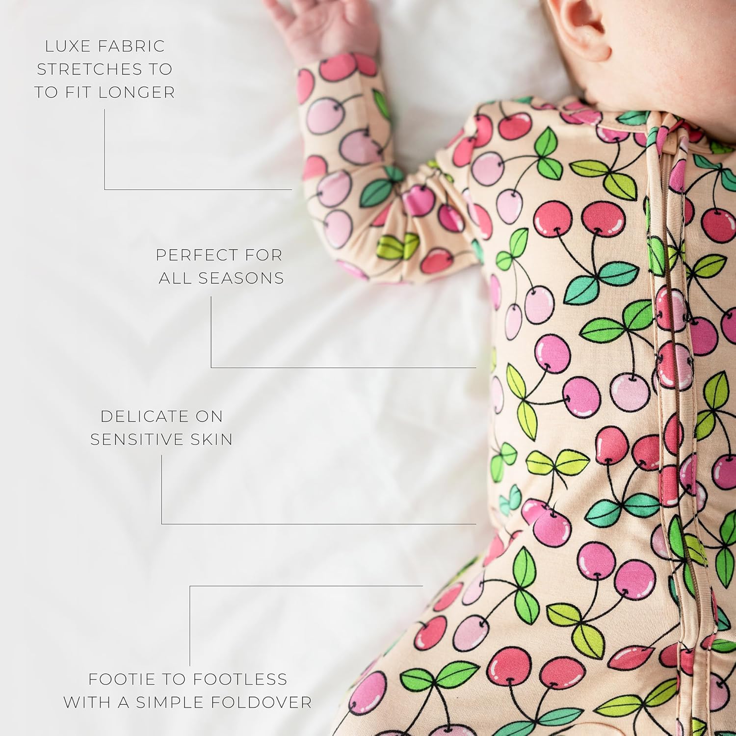 Posh Peanut Convertible Baby Sleepers - Girls Footless Baby Pajamas with 2 Way Zipper for Easy Diaper Changes - Image 4