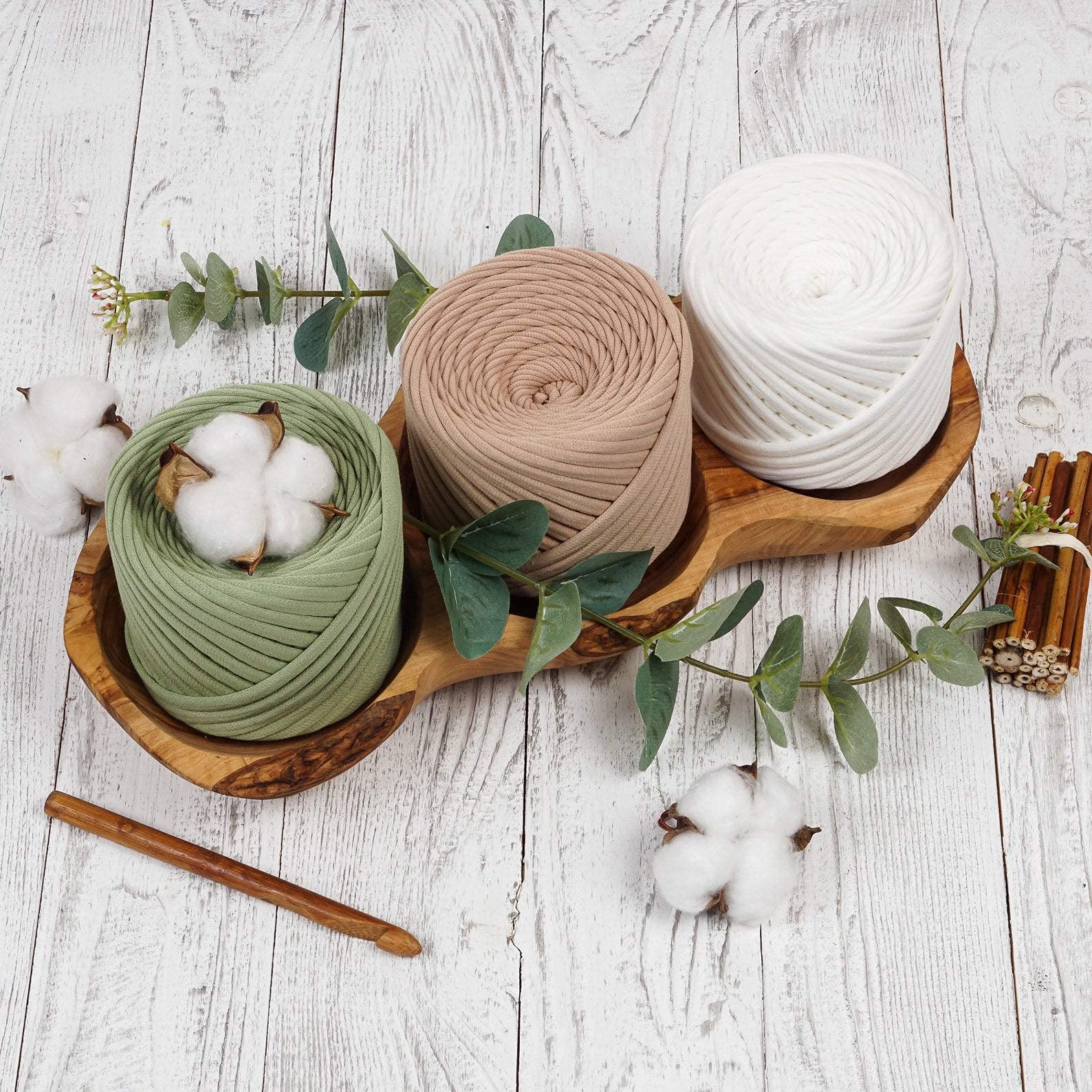 T-Shirt Yarn Fettuccini Zpagetti Style, 7-9 mm Tshirt Yarn for Crocheting Knitting Yarn Ball, T Yarn Organic, Macrame T-Yarn - Image 4