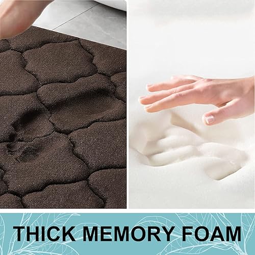 Miniatura 5 de OLANLY Alfombra de baño de espuma viscoelástica e inodoro en forma de U, tamaño 24 x 16 pulgadas y alfombra de inodoro de 24 x 20 pulgadas, color