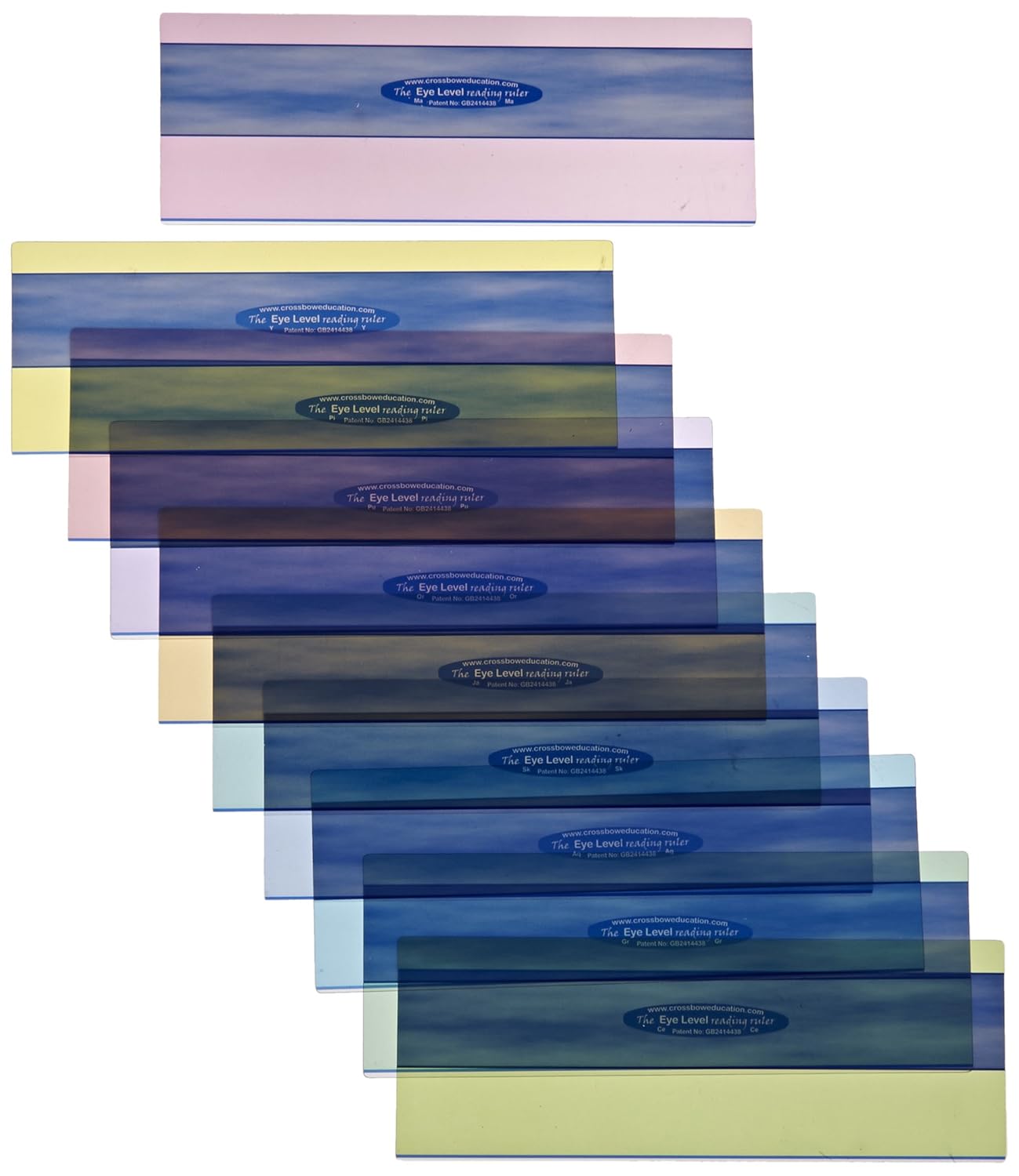 Crossbow Education Reading Rulers - Set of 10 - Assorted Colors : Office Products