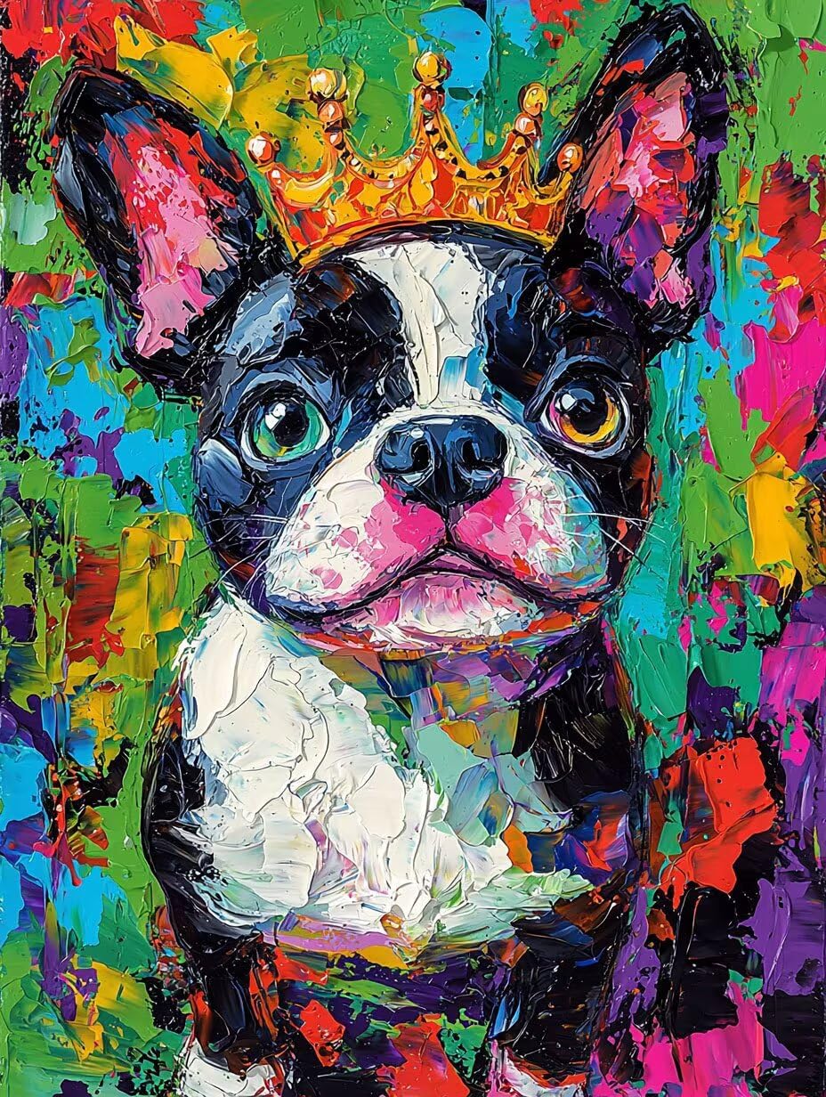 WEISHIWE Cane colorato Dipingere con i Numeri per Adulti, 70x90cm a-284 | Paint by Numbers Kit con Pennelli e Acrilico Pigmento, Fai da te Olio La Pittura di Numeri Kit, Decora la Casa, senza Cornice