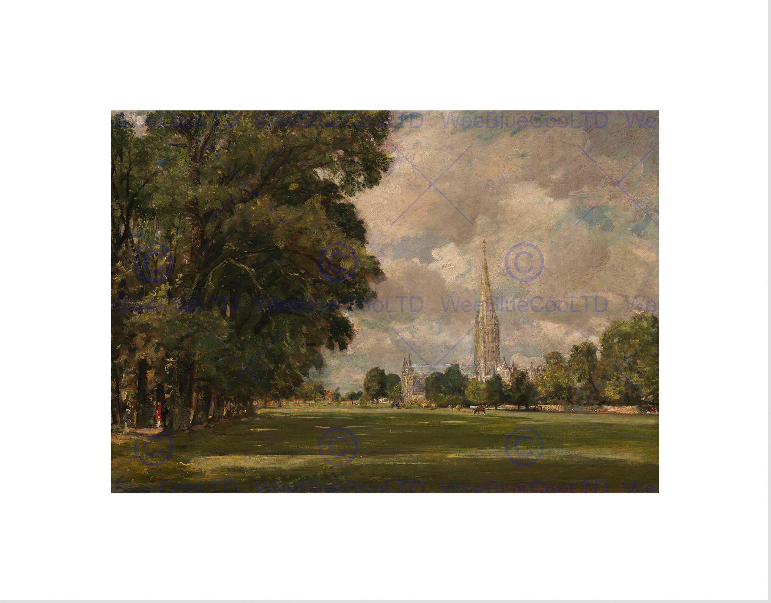 Wee Blue Coo JOHN CONSTABLE BRITISH SALISBURY CATHEDRAL LOWER MARSH CLOSE ART PRINT B12X5303