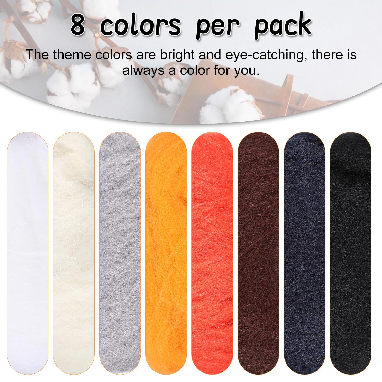 72 Farben Nadelfilz Set, Filzwolle Roving, 128 Stück Nadelfilz Starter