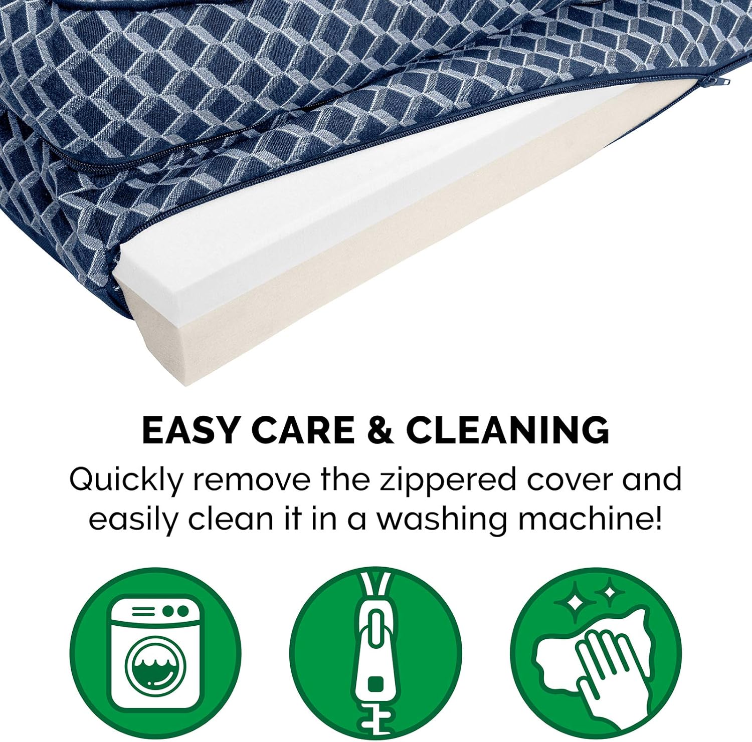 Furhaven Memory Foam Dog Bed for Large Dogs w/ Removable Bolsters & Washable Cover, For Dogs Up to 125 lbs - Plush & Woven Decor Comfy Couch Sofa - Diamond Blue, Jumbo Plus/XXL