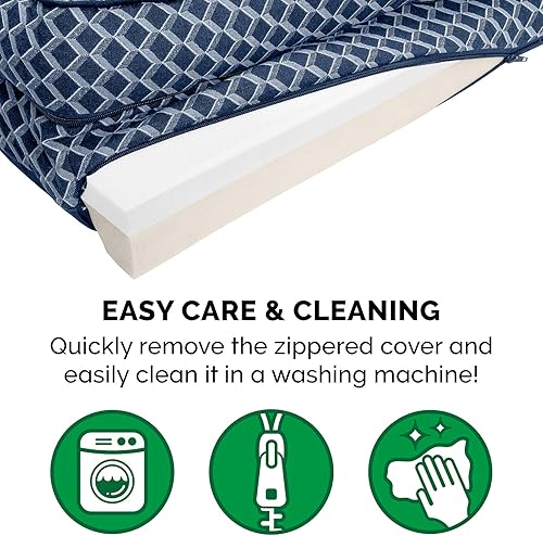 Miniatura 7 de Furhaven - Cama de espuma viscoelástica para perro, cómodo sofá de felpa y decoración estilo sofá con funda extraíble y lavable, color azul
