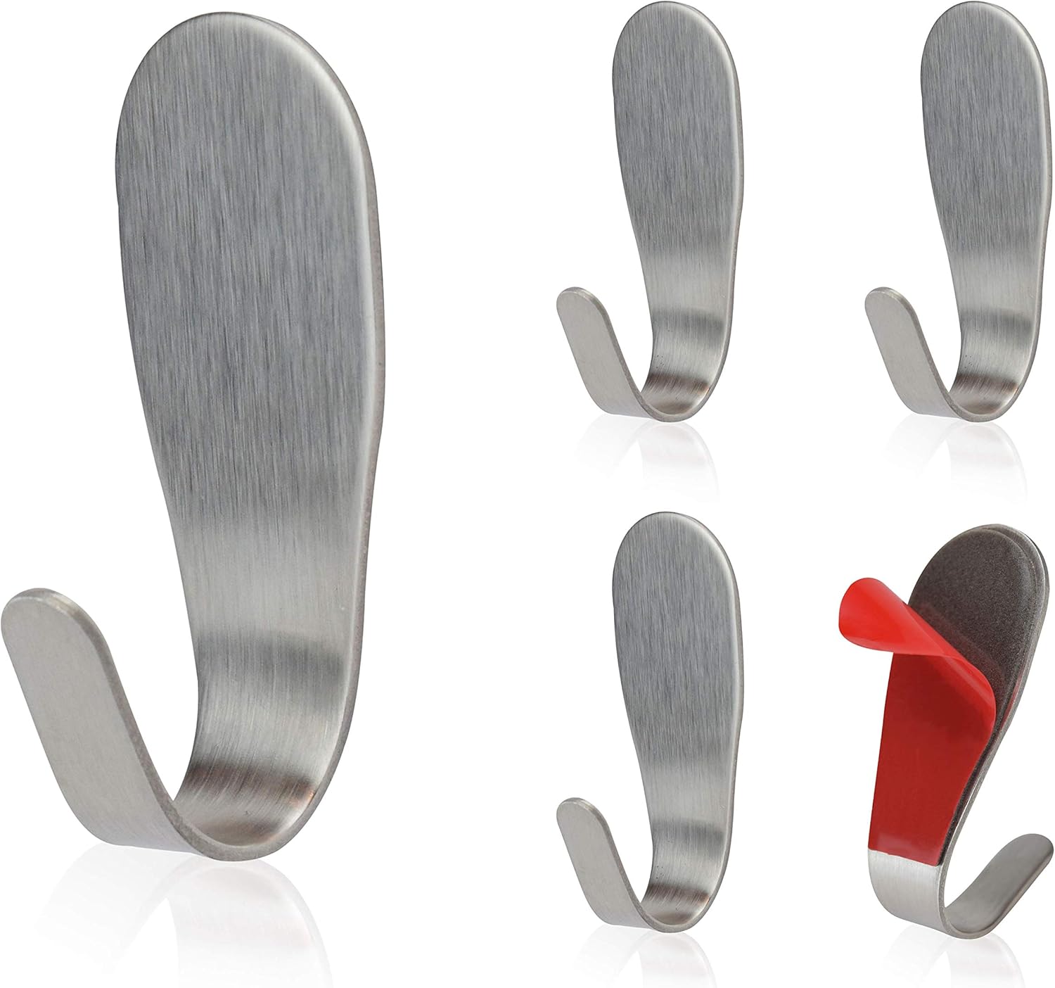 TFLPUO 20 Stück Edelstahl Haken – Silber, Selbstklebend Für Deck & Wand