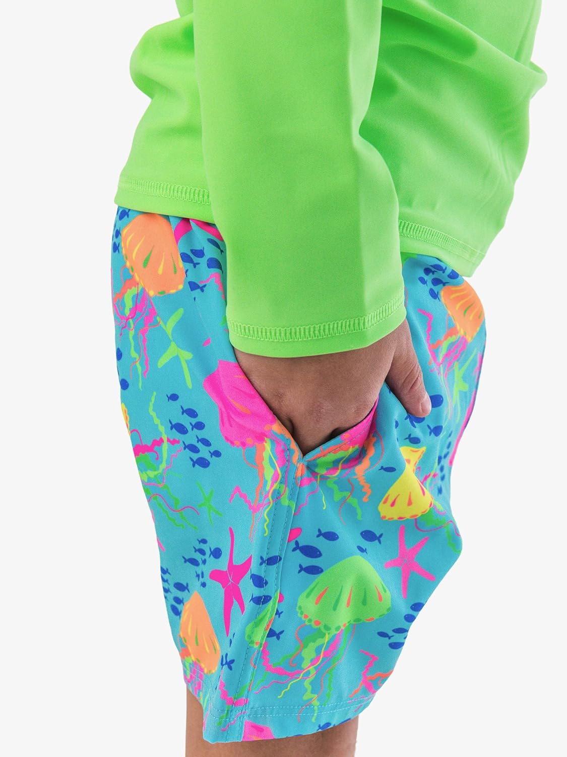 RUGGEDBUTTS Boys Performance Hybrid Stretch Swim Trunks - Fashion Swim Trunks, UPF 50+, Boy Swim Trunks
