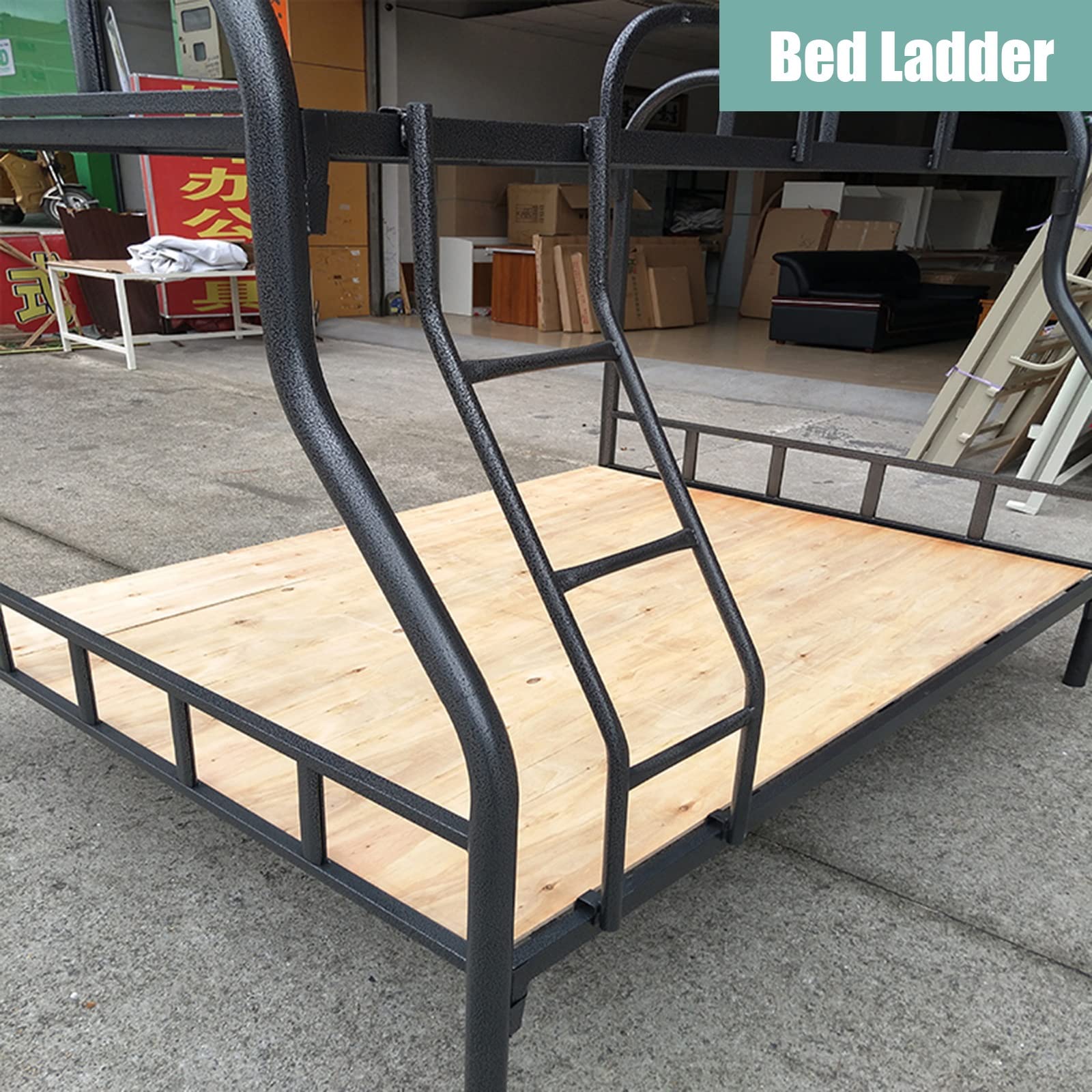 LXLZYXSF Kinderzimmer Doppelstockleiter Einhängeleiter Erhöhte Bettleiter 3 Stufen, Hochbett-Leiter Für Sohn Tochter, Eisen Ersatz Leiter (Color : Black, Size : 1.16m/3.8ft/45.6in)
