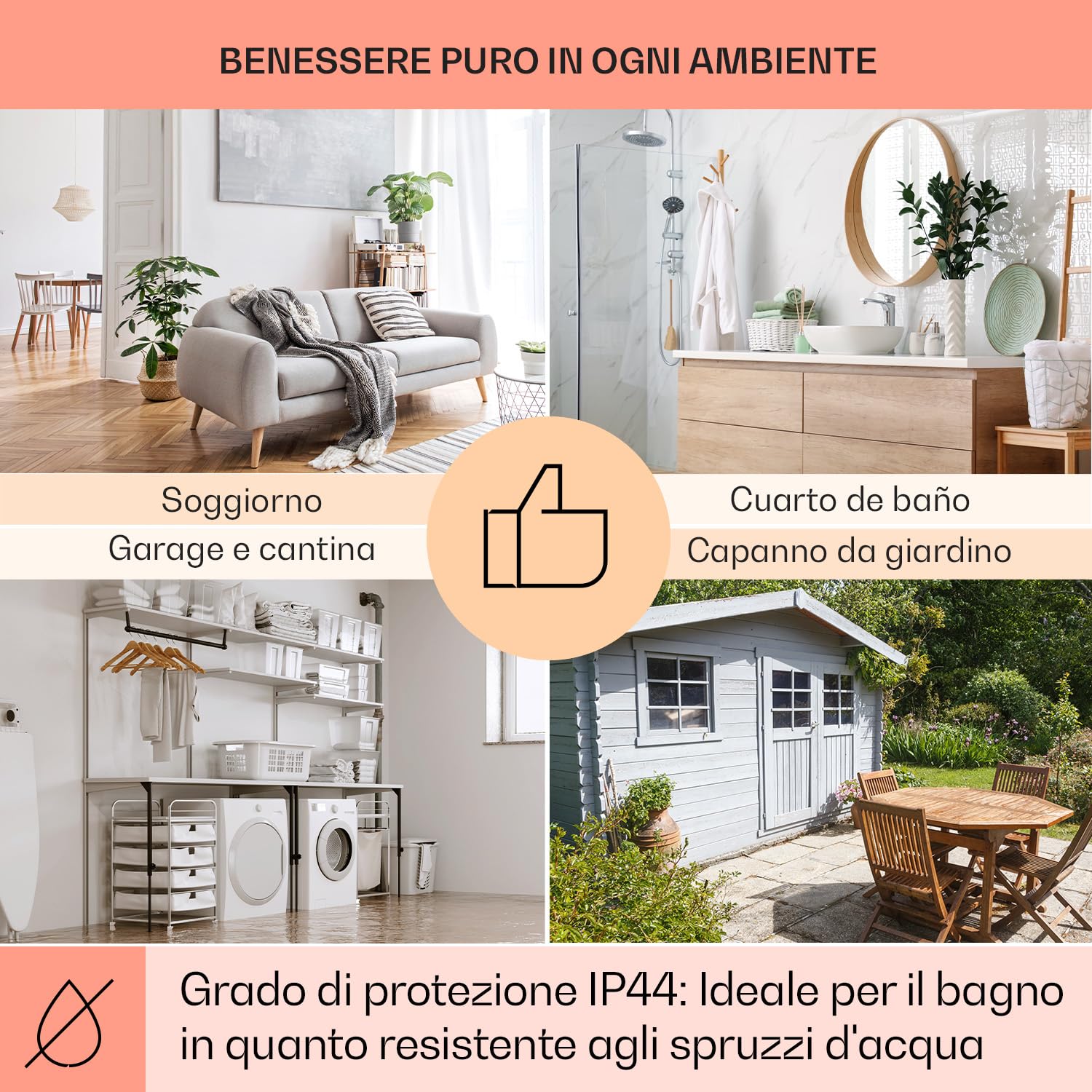 Klarstein Air Art Smart Stufa Elettrica Basso Consumo, Termoconvettore Elettrico da Parete 700W con Controllo IoT/WiFi App, Termosifone Elettrico a Muro, Pannello Radiante Infrarossi, Senza CO2