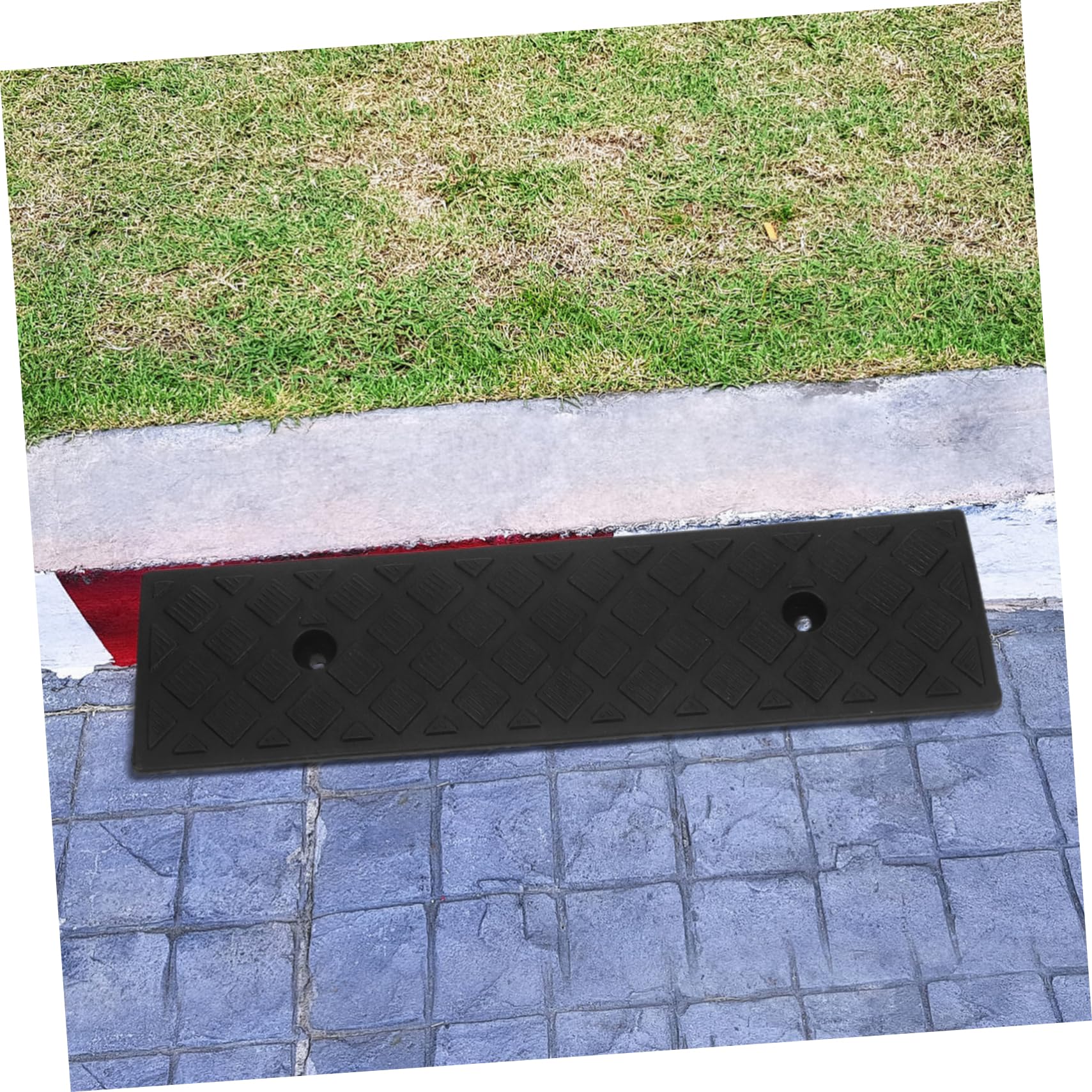 Rampe di Soglia in Gomma 2 Pezzi Nero Heavy Duty Resistenti Agli Agenti Atmosferici per Ingresso Casa Auto e Bordo Marciapiede
