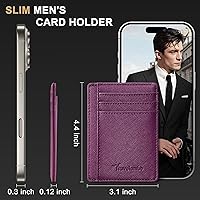 Vista 153 de Travelambo Billetera delgada con bolsillo delantero y clip para el dinero con bloqueo de identificación por radiofrecuencia, talla única