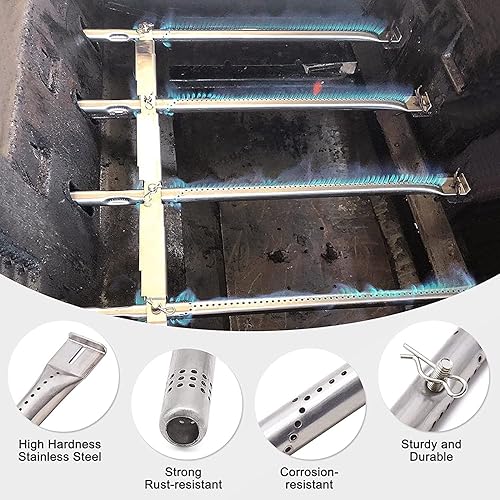 Miniatura 5 de Adviace Piezas de repuesto para parrilla Charbroil Advantage 463344116, 466344116, rejillas de hierro fundido de 16 15/16 pulgadas, quemadores de