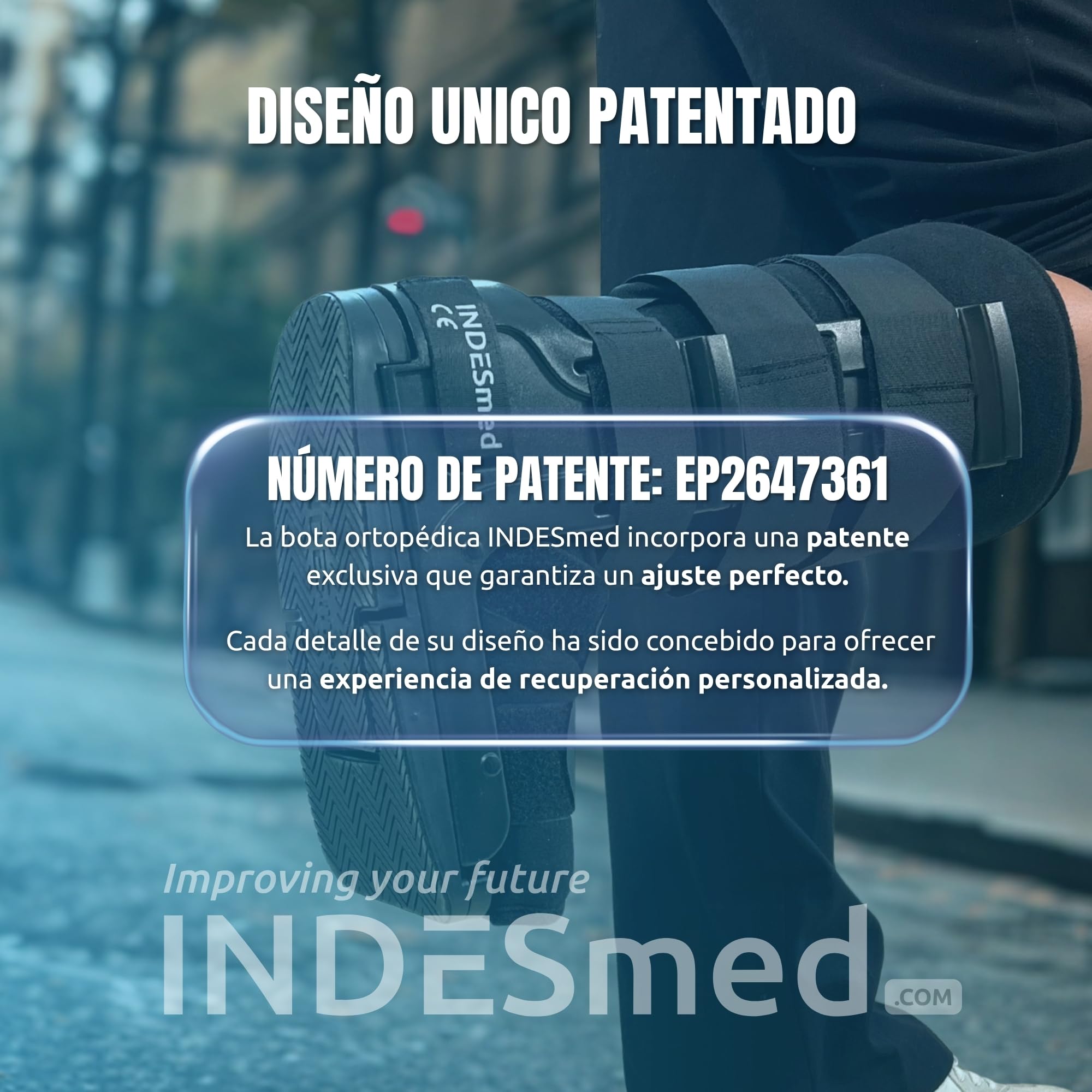 INDESMED Bota Walker V.3 Corta Larga Calcetín Ajustable Ligera Resistente Transpirable