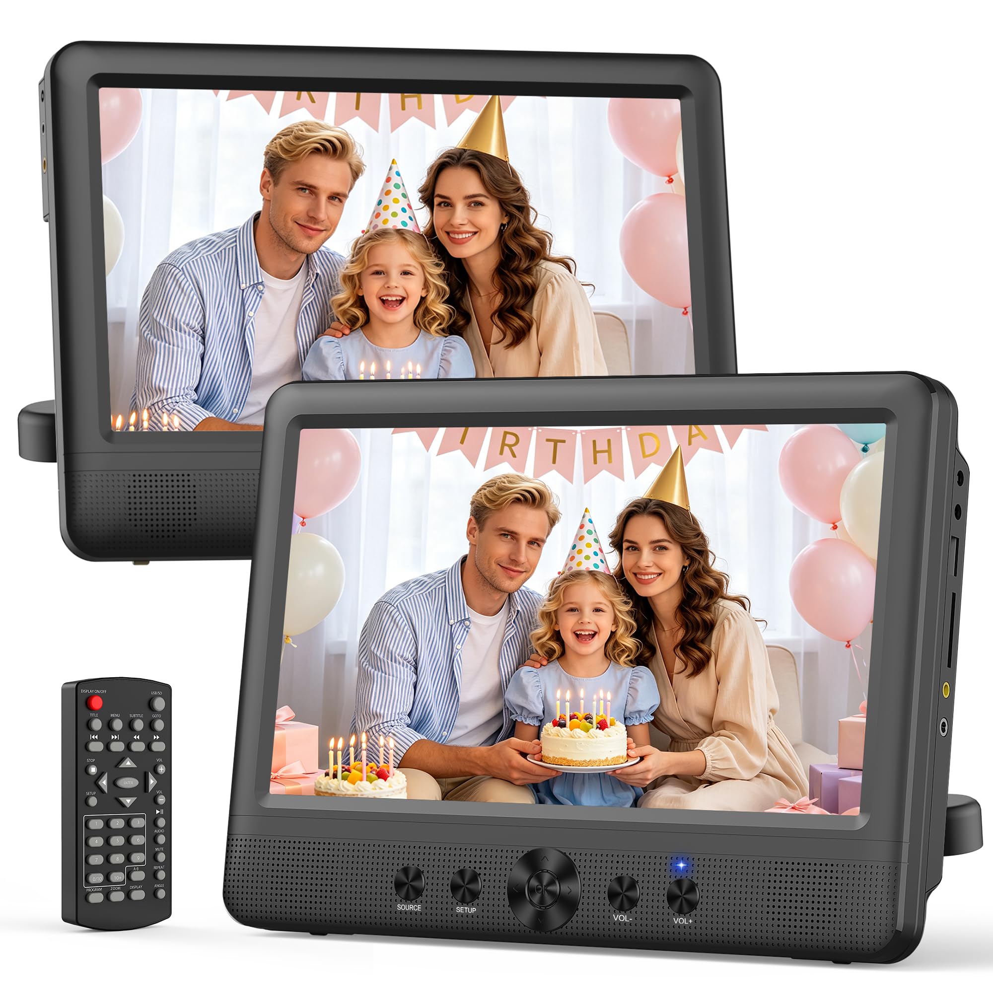 Photo 1 of FANGOR Dual 10.5" Car DVD Player - 5 Hr Battery, Headrest Mounts