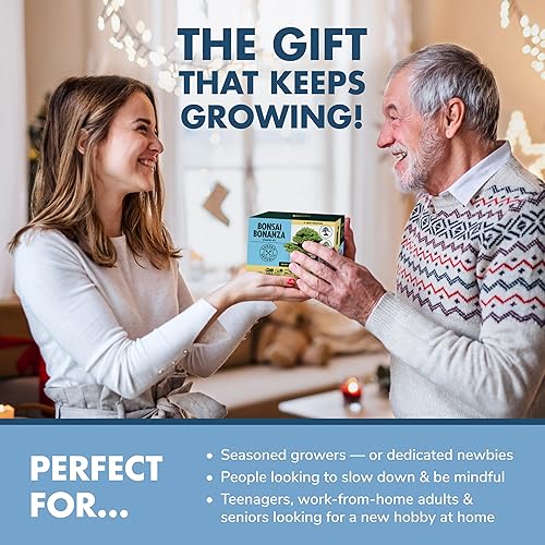 Miniatura 12 de Kit de principiantes de semillas de árbol Bonsai, Mini juego de cultivo de plantas Bonsai, 4 tipos de semillas, macetas, tijeras de podar