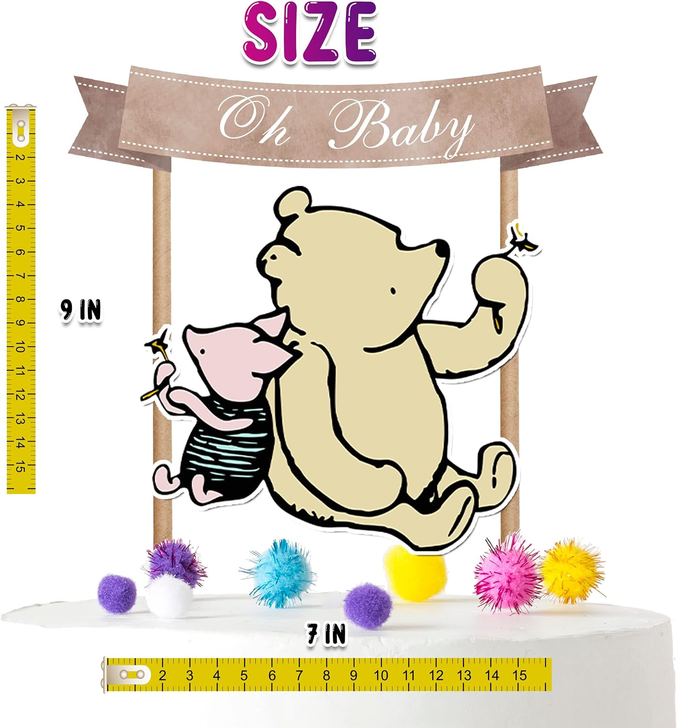 3 Piezas Toppers De Tarta 'Oh Baby' - Decoración Acrílico Dorado Para Baby Shower, Cumpleaños Y Revelación De Género