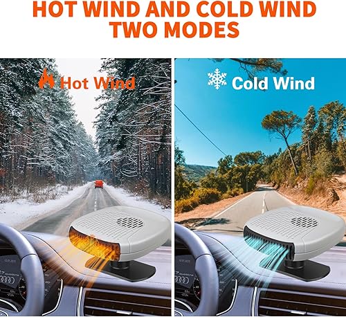 Miniatura 2 de Calentador de automóvil, calentador portátil de 12 V con purificación de aire 2 en 1, función de calentamiento y enfriamiento rápido, enchufable,