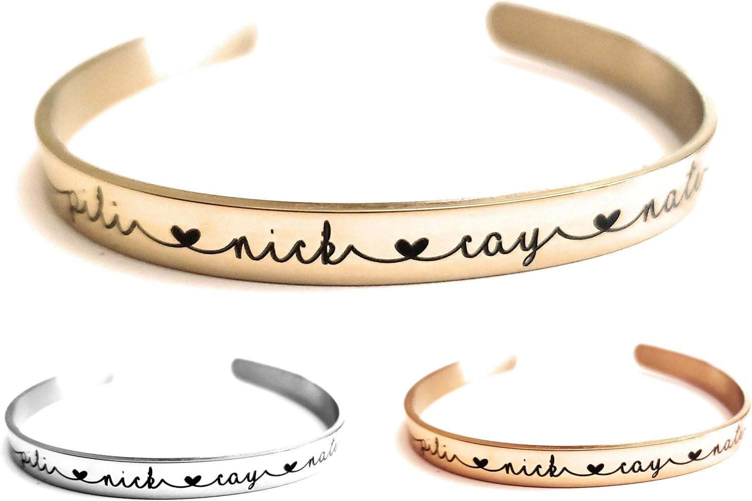 Personalized Engraved Cuff Bracelet For Mom or Grandma Mother's Day Custom Gift
