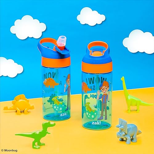 Miniatura 6 de Zak Designs Blippi - Botella de agua para niños con cubierta de boquilla y bucle de transporte integrado hecha de plástico duradero diseño de