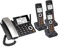 Vista 17 de AT&T DECT 6.0 Teléfono doméstico con cable/inalámbrico con 3 auriculares y contestador automático, bloqueador inteligente de llamadas, identificador