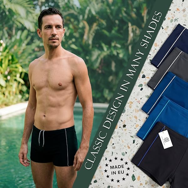 MANA MANA Maillot de Bain Homme Short Piscine Homme Séchage Rapide Résistant au Chlore Taille Élastique avec Cordon Ajustable Short de Bain Homme Grande Taille pour Natation Plage Vacances - 5