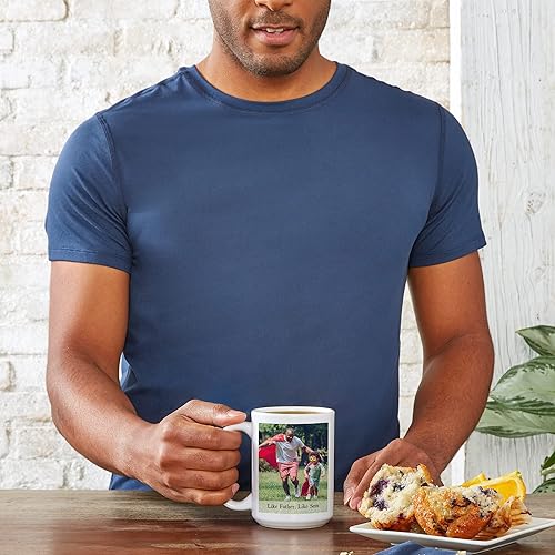 Miniatura 8 de Let's Make Memories Taza de café personalizada, 11 onzas, mango negro, para él