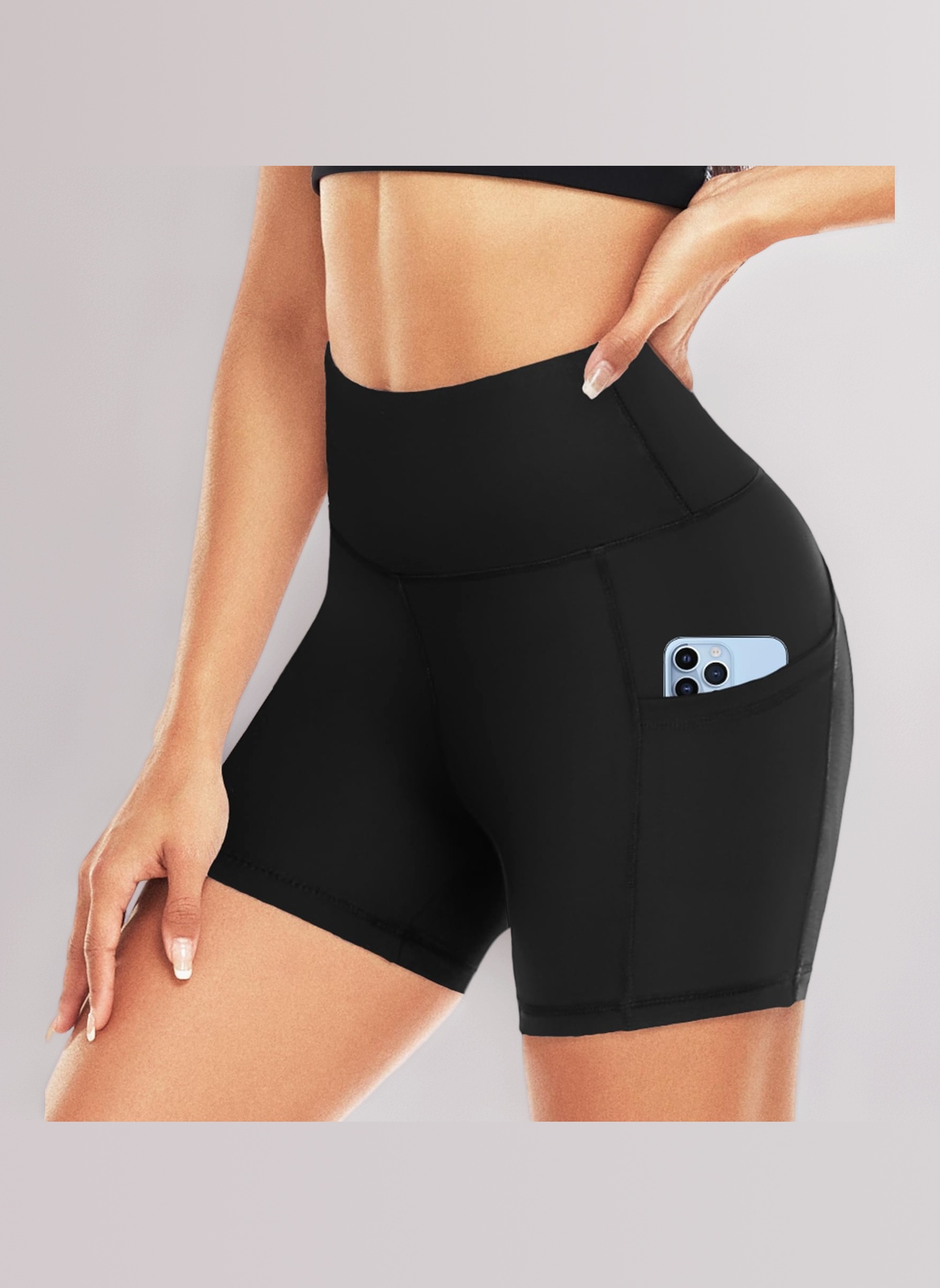 Gym Shorts for Women High Waist Cycling Shorts with Pockets Best for Running Workout Yoga Sports