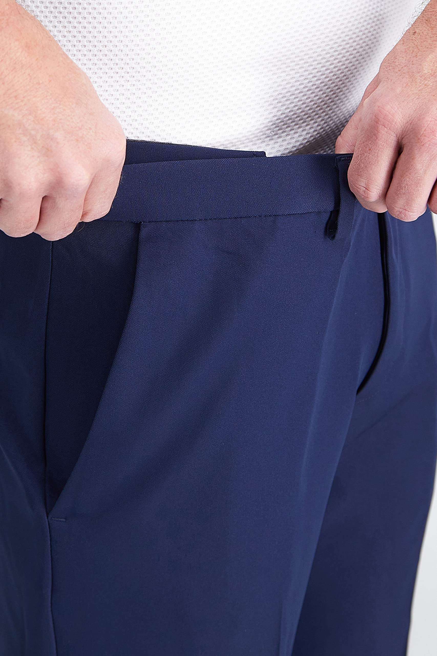 Haggar Cool 18 Pro Classic Fit Flat Front Pant-Regular Y Big & Tall - Pantalones Hombre