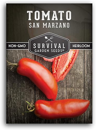 Miniatura 1 de Survival Garden Seeds - Semilla de tomate San Marzano para plantar - Paquete con instrucciones para plantar y cultivar tomates en tu huerto casero -