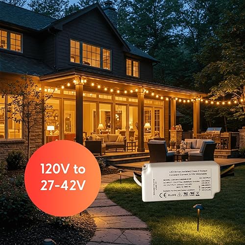 Miniatura 3 de Ironsmith Lighting Products Controlador LED con transformador de atenuación Triac - Entrada de CA eficiente de 120 voltios convertible 27-42 voltios