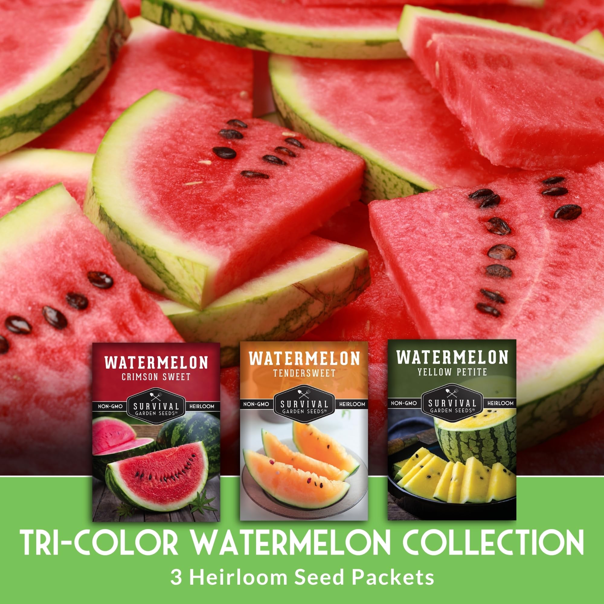 Amazon.com : Tri-Color Watermelon Seeds for Planting - Heirloom
