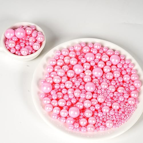Miniatura 5 de Kasvan Pink Pearl - Gránulos de azúcar comestibles de 4.59 oz4.58 onzas, tamaño mezclado, decoraciones de pasteles para hornear, coberturas de