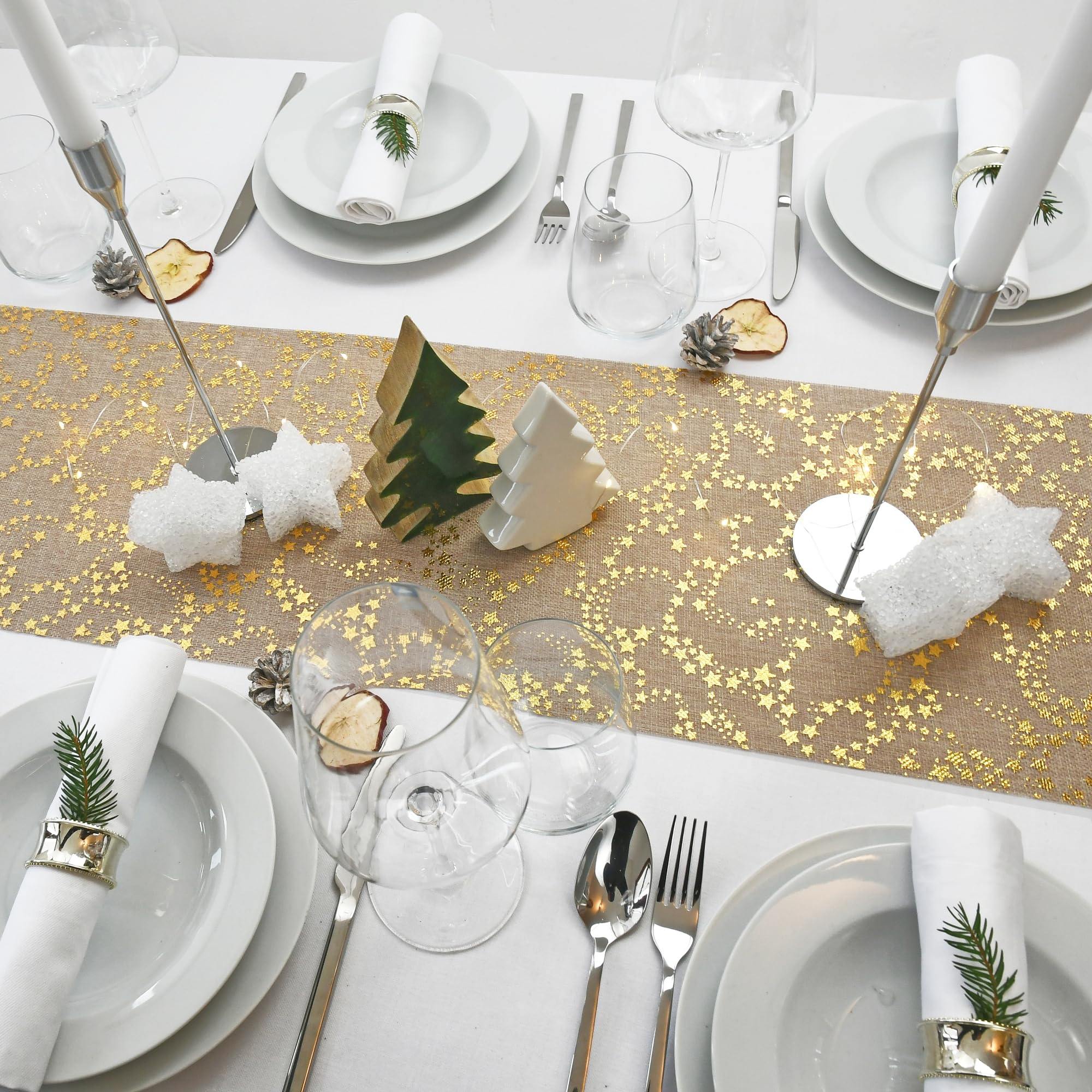 Sizoweb - Runner da tavola da 25 metri, rotolo di decorazione per diverse occasioni, come Pasqua, Natale, matrimonio, battesimo, dimensioni: 30 cm x 25 m, particolarmente robusto, lavabile, colore