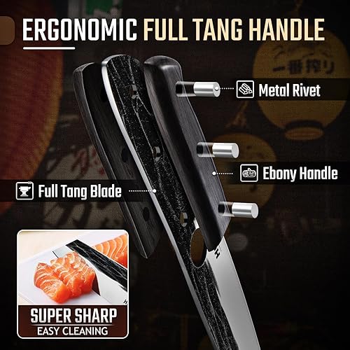 Miniatura 5 de Huusk - Cuchillo Kiritsuke japonés, cuchillo Gyuto, cuchillos de chef japoneses con mango de espiga completa, cuchillos de cocina forjados a mano