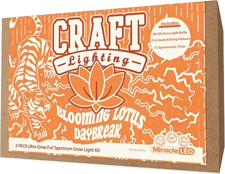 Miracle LED Craft Glow Light Kit Blooming Lotus Daybreak Ultra Glow Full Spectrum Edition 2 Pack