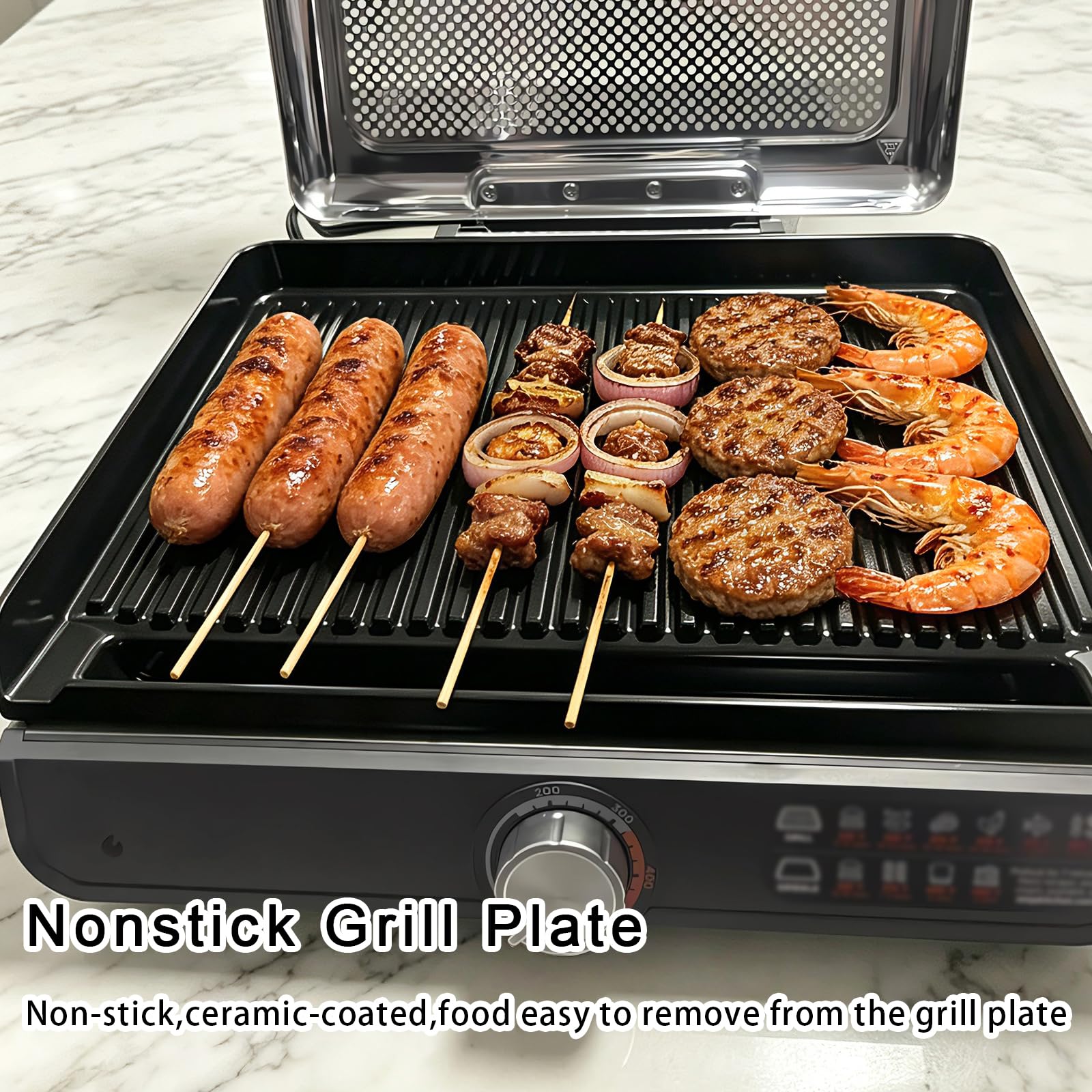 Piastra di ricambio per Ninja Sizzle GR101,Accessori per Ninja Sizzle Indoor Grill & Piastra,Parti di ricambio per piastra grill