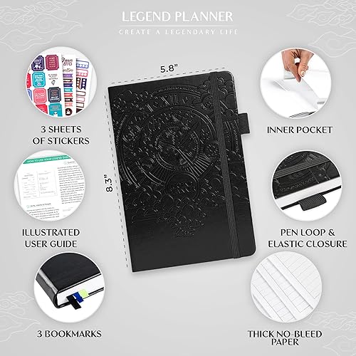Miniatura 2 de Legend Planner Diario durante 3 meses  Planificador mensual semanal y diario sin fecha para alcanzar objetivos. Organizador y diario de
