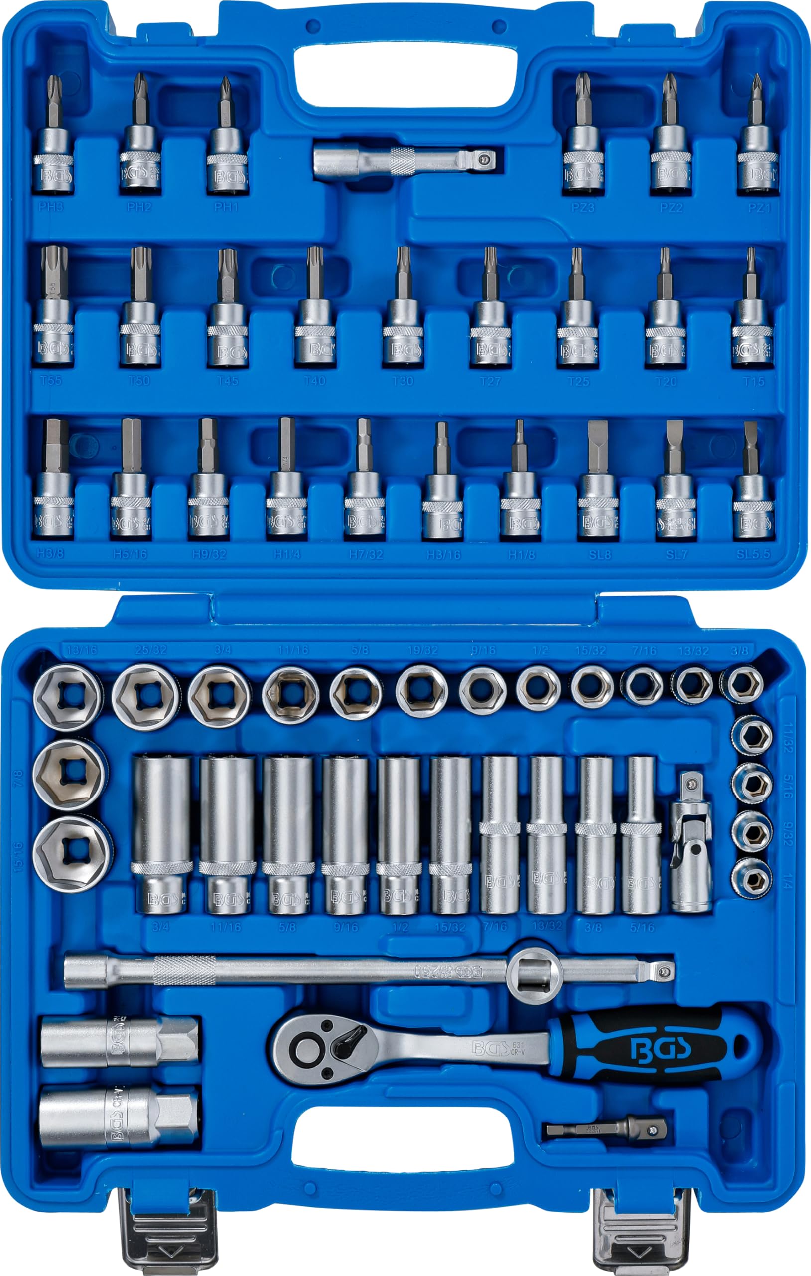BGS 2215 | Serie di bussole | 10 mm (3/8") | dimensioni pollici | 61 pz.
