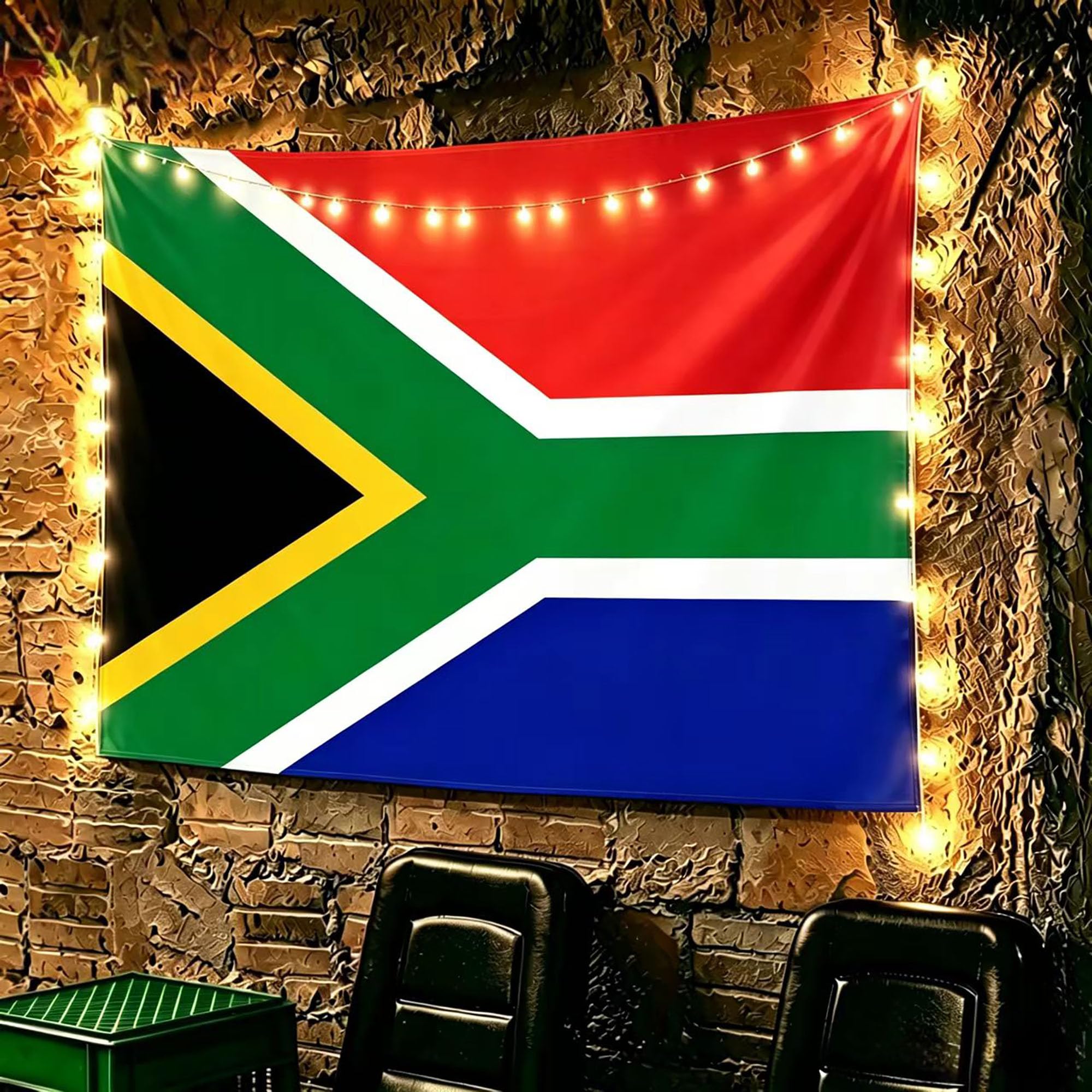Tapiz de la bandera de Sudáfrica RSA para aficionados al fútbol en salón