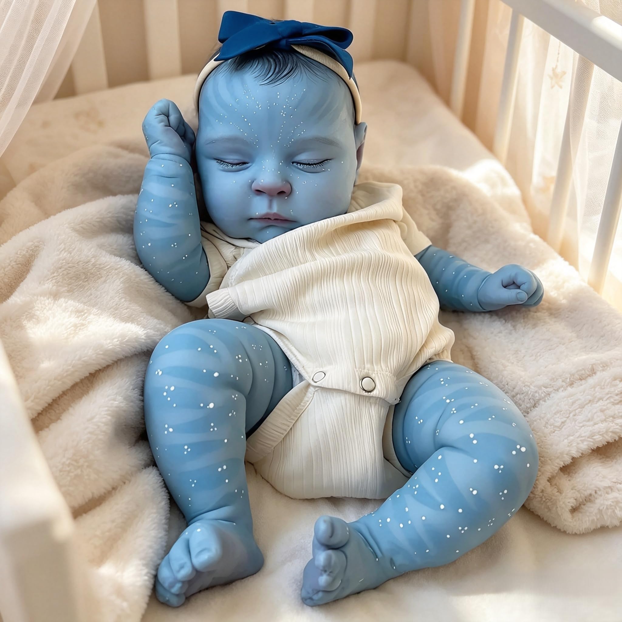 Muñeca realista de vinilo suave que brilla en la oscuridad, para recién nacidos, niños pequeños, alienígenas con juegos de alimentación, juego de regalo de cumpleaños y Navidad para niñas
