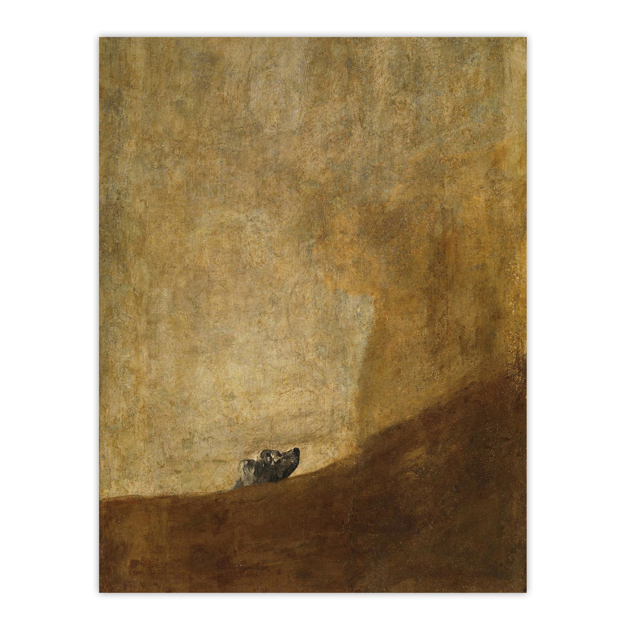 Artery8 El Perro The Drowning Dog By Francisco Goya Wall Art Print 12X16 : Poetic surreal scene filled with symbolism great for contemplative space or minimalist living room