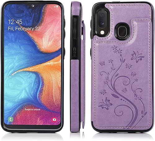 Miniatura 4 de Funda de teléfono para Samsung Galaxy A10eA20e con protector de pantalla de vidrio templado y tarjetero con soporte para tarjetero, accesorios de