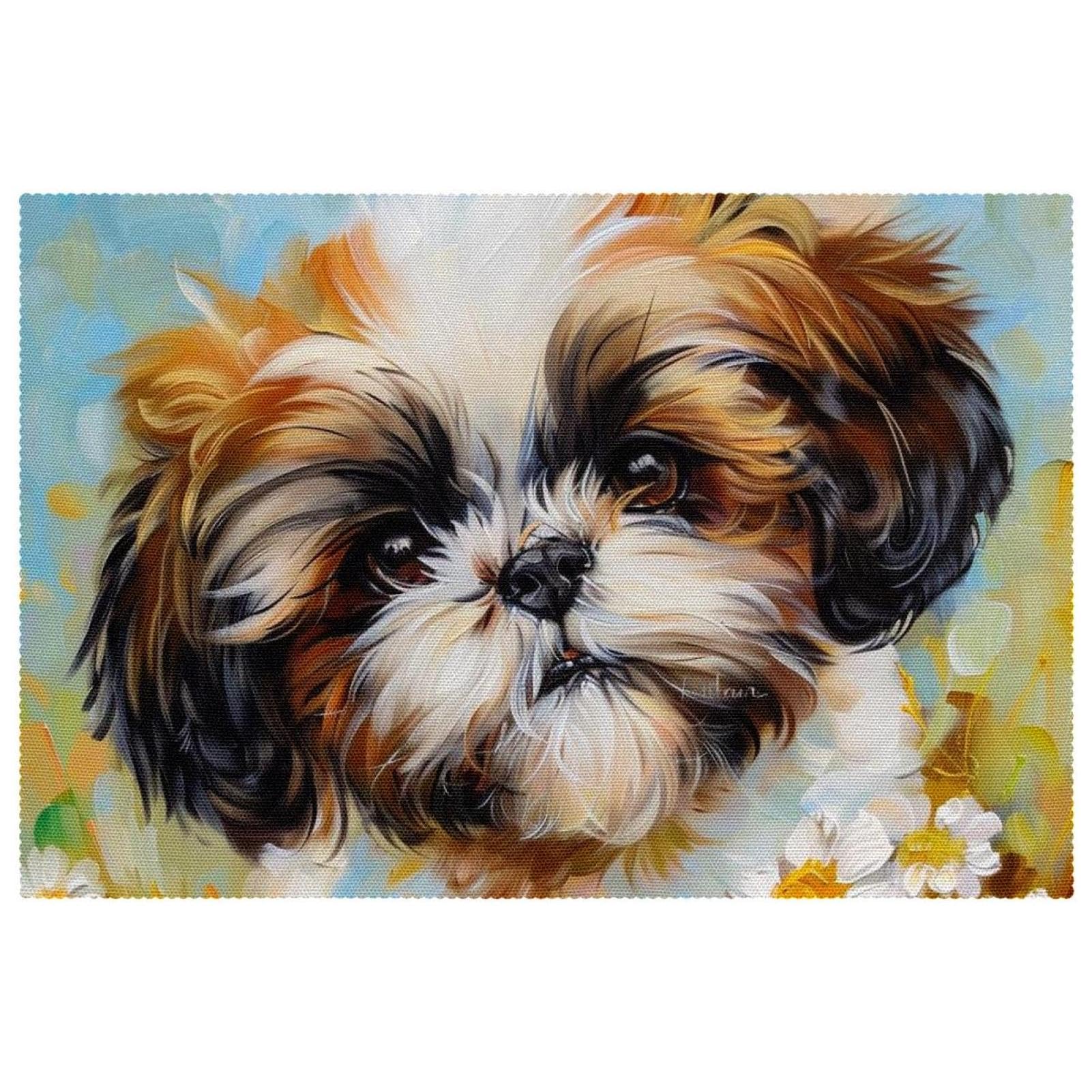 Sets de table Shih Tzu résistants à la chaleur 30x45 cm de cuisine