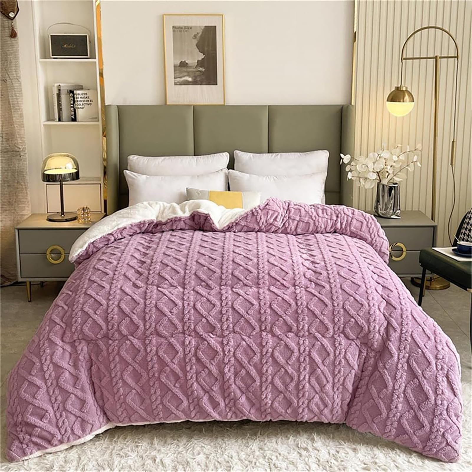 Couverture de lit épaisse en polaire flanelle pour lit simple ou double
